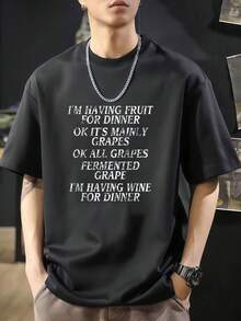 Camiseta con frase divertida, eslogan de broma, cita humorística, informal y de moda. Camiseta de manga corta de algodón de 220 g, impresión por una cara - Negro - Ver 1