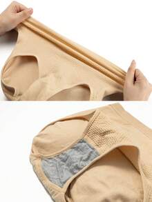 Women Padded Booty Pants Body Shaper Briefs Underwear Panty Butt Lifter Hip Enhancer Underpants - Beige - View 12