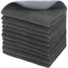 Microfiber Dish Cloth For Washing Dishes, 2025  Kitchen Cleaning Cloths, 5 Color Assorted 12Inchx12Inch 10 Pack - Dark Grey - View 5