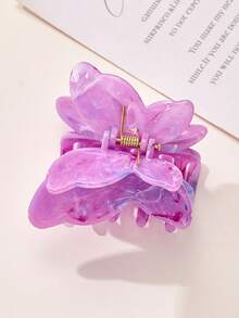6pcs/1pc Marble Patterned Butterfly Shaped Hair Claws, 6.5cm/2.56Inch, Women's Headwear, Hair Accessories, Hair Clips, Claw Clips, Hair Claw On The Back Of The Head, Suitable For Casual, Party, Street And Other Scenes, Cute And Versatile Style High-End Hair Accessories, Can Be Used As Holiday Gifts, Can Be Worn All Year Round, Thick And Thin Hair Can Be Used Fashion Hair Clutch Elegant Hair Jaw Clip - Multicolor - View 7