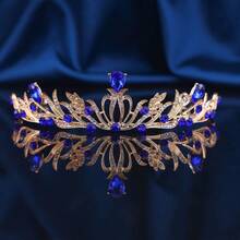 Luxury Ruby Rhinestone Crown, Princess Style Tiara Headpiece, Glamorous For Christmas, New Year Party, Bridal Wedding - Crown - View 6
