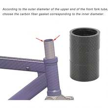 Espaciador de Auriculares de Bicicleta, Espaciadores de Vástago de Horquilla Delantera de Bicicleta de Fibra de Carbono para Bicicleta de Carretera Accesorio de Bicicleta de Horquilla Delantera de 28, - 1 - Ver 3