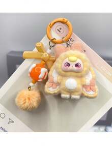 NEW Bowknot Style Flocking The Cute Big Ear Doll Cartoon Polychrome Key Chain Anime Resin Material The Big Ear 3D Doll Bag Pendant Key Fob Party Small Gifts