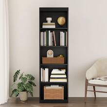 本棚 大容量収納棚 カラーボックス  5段 幅50.8x奥行24x高さ173cm ホワイト - ブラック - チェックする 4