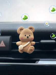 1 件汽车出风口恐龙和手提包熊装饰，汽车出风口香薰扩散器，可爱装饰，带 2 件桂花香味固体香片