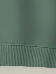 2026 New Year Cotton Sweatshirt Plus Size Love Print Sweatshirt, Casual Long Sleeve Round Neck Pullover Sweatshirt, Women's Plus Size Clothing Loose And Comfortable Winter Clothes For Women - 橄欖綠 - 查看 3