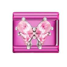 1pc Modular Bracelet, Rose Red Series, With Butterfly, Heart, Bow Elements, Rhinestone Design, Urban Casual Style, Essential For Christmas & Halloween, Autumn Tones, Local , Practical & Fashionable