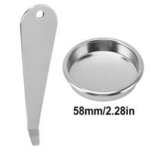 2pcs Coffee Blind Filter And Portafilter Basket Removal Tool Set, 51/54/58mm Stainless Steel Back Flush Insert Blind Filter, Espresso Machines Cleaning Disc And Coffee Powder Cup Disassembly Tool, Coffee Espresso Machine Cleaning Accessories