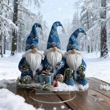 Festliche Weihnachts-Wichtel Acryl Tischdekoration - 3 Wichtel, geeignet für Schlafzimmer, Küche, Büro, Garten, Innen- und Außenbereich