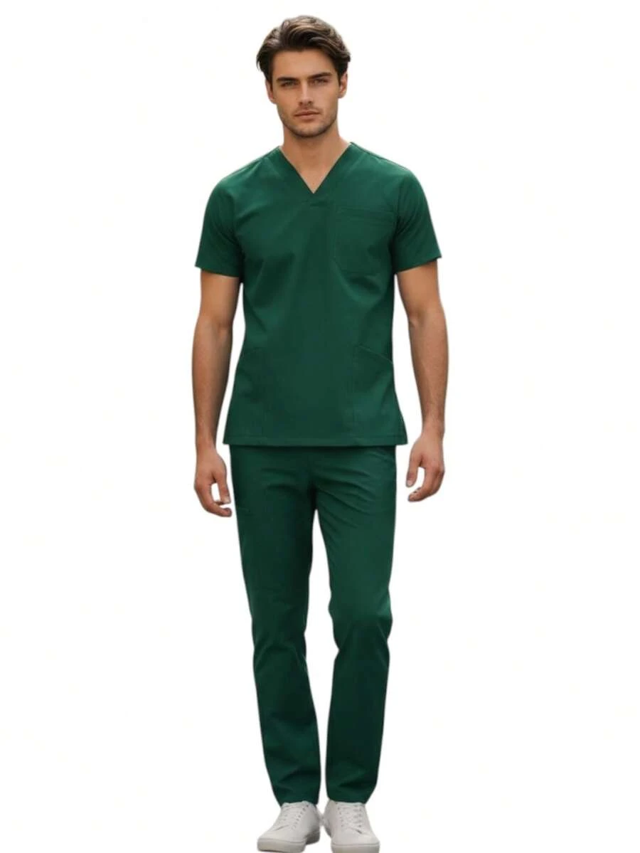 SOULMATE Pijama Quirúrgica Hombre Boston - Verde Oscuro - Ver 1