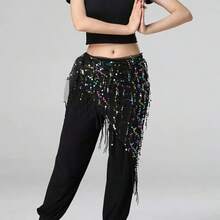 1pc Women's Belly Dance Costume Sequin Tassel Triangle Belly Dance Hip Scarf Women's Thai//Arabic Dance Skirt Belt