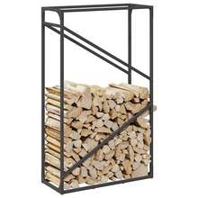 Firewood Rack Black 60x25x100 Cm Cold-Rolled Steel - Black - View 4