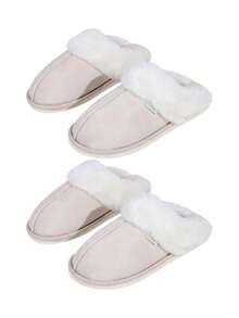 【毛绒内里】舒适简约的女士拖鞋，采用毛绒内里和柔软的EVA鞋底，四季皆宜，休闲百搭。时尚家居拖鞋，保暖防滑，舒适的情侣绒毛拖鞋，轻便的卧室拖鞋，适合居家/办公穿着，尤其适合冬季。女士拖鞋防滑耐磨，加厚毛绒内里，穿着更舒适。 - 彩色 - 查看 19