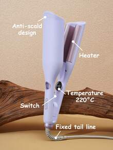 CRASTS Curling Iron, Ceramic Curling Wand With Temperature Control, Big Wave & Curl Hairstyling Tool, Water Wave Curler, 3-Barrel Electric Hair Crimper