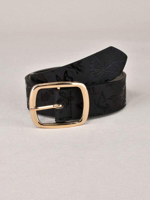 1 قطعة حزام للنساء بتصميم بسيط بنمط فراشة سوداء