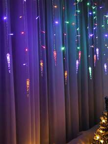 أضواء عيد الميلاد بتشغيل بطارية LED، أضواء جو ملونة بأنماط متنوعة كالثلج والفراشة والقطرات والنجوم، بريموت تحكم ذكي، مناسبة للاستخدام الداخلي والخارجي والحديقة والمنزل والنوافذ والفعاليات والحفلات والديكور