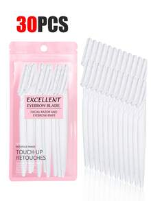 30pcs Exquisite Bagged Men's And Women's Facial Razors, Eyebrow Trimmers And Facial Hair Removers, Facial Hair Removal, Men's And Women's Facial Razors, Hair Trimming Tools, With Precision Sleeves, Hair Removers, Eyebrow Trimmers, Easy To Carry For Travel 1/3/6/12/24pcs (Pink)