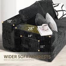 NIZULA FOAM 164"Oversized L Shape Sofa, (Gray)Modern Modular Couch For Living Room Bedroom,No Assembly Required, Ready To Use, Comfy Plush Corduroy Fabric ,Sofa De Sala,Couch,Sofa Cama,Muebles Para Sala,Couch For Living Room, Living Room Furniture, Muebles, Bedroom Furniture Set, Recliner Chair For Adult, Living Room Set Furniture, (The Single Chair Is Available Separately Or To Pair With The Sofa) - Ghế dài hình chữ L màu xám quay mặt phải - Xem 4