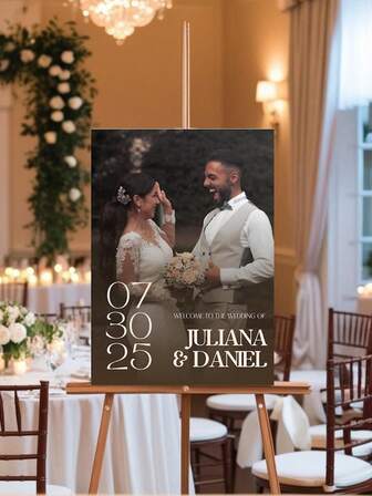 Plantilla de cartel de bienvenida para foto de boda elegante, Cartel de bienvenida, Collage de fotos de boda, Cartel de bienvenida moderno, Póster imprimible para recepción de boda