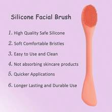 2 In 1 Cleansing BrushSilicone Face Applicator, 2PCS Face Brush Face Scrubber Exfoliating, Massaging, Remove Blackheads, Applicator Mud, Body Lotion, Pink Purple - 橙色和綠色 - 查看 5