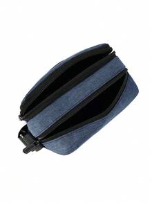 大容量时尚男士单肩斜挎包，多功能可调节肩带，拉链封口，多隔层实用收纳男士包，节日必备 - 藍色 - 查看 11