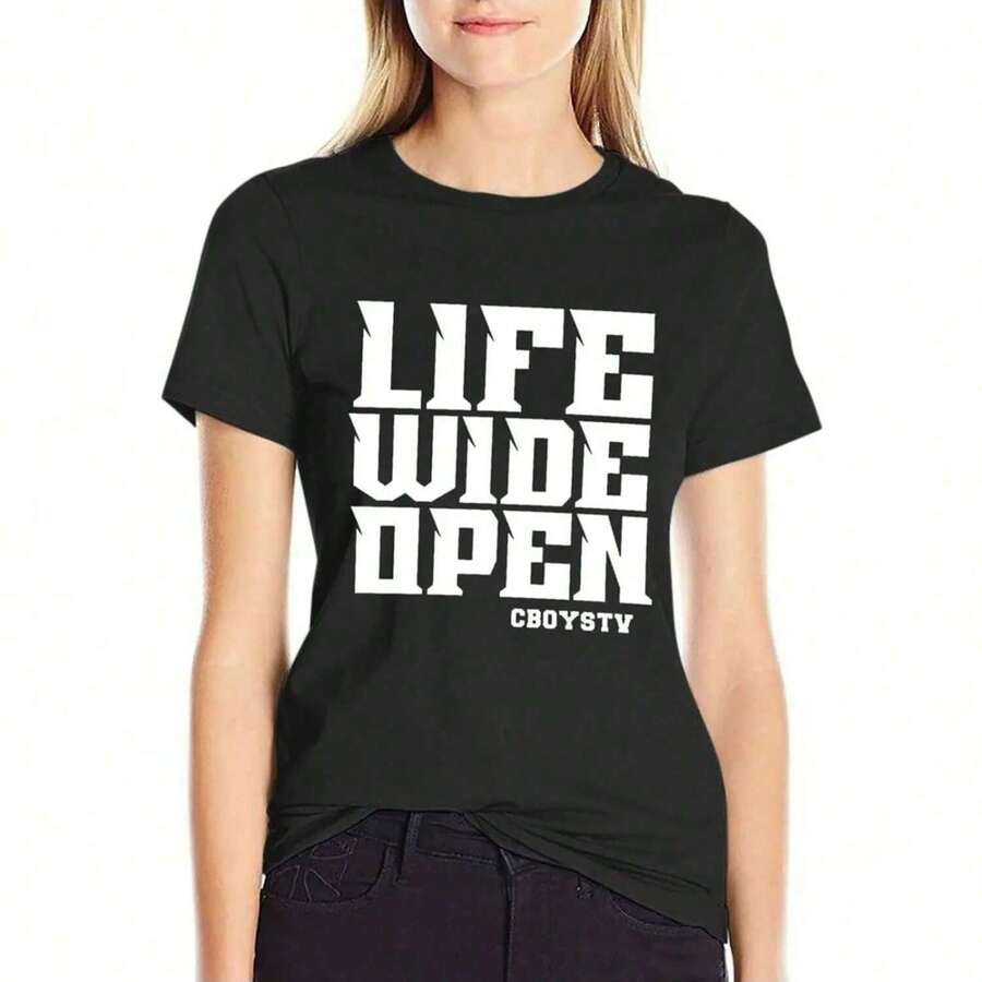 Cboystv Merch Wide Open T-Shirt - Negro - Ver 1