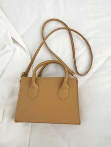 轻便商务休闲手提包，双提手设计，适合少女、女性、大学生、年轻职业人士和上班族，是办公室、大学、工作、商务、通勤、户外活动、旅行和休闲的理想之选。 - 卡其色 - 查看 8