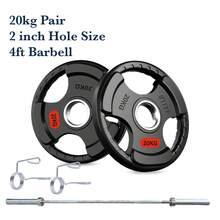 Shark Power Gear 20kg Pair Tri Grip Weight Plate With 4ft Barbell - 20kg Pair Tri Grip Weight Plate with 4ft Barbell - View 8