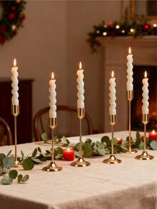 3pcs Set Elegant Metal Candle Holders, Candle Stand For Wedding Table Fireplace, Room Party, Christmas Tabletop Decor - 金屬燭台3件套裝 - 查看 6