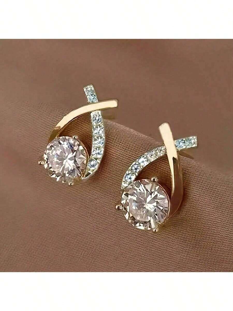 Elegant Golden Design Earrings, Fashionable And Cute, Daily Wear, Travel, And Celebration Events - 金色 - 查看 1