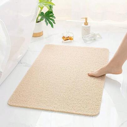 16x24 Inch Quick Dry Non-Slip PVC Loofah Bath Mat, Waterproof Fast Drying Soft Shower Mat With Porous Fiber Structure, Easy To Clean, Hand Wash Only