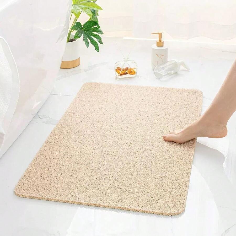 16x24 Inch Quick Dry Non-Slip PVC Loofah Bath Mat, Waterproof Fast Drying Soft Shower Mat With Porous Fiber Structure, Easy To Clean, Hand Wash Only - Multicolor - View 1