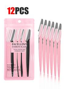 30件/套 精致包装 男女通用面部剃刀、眉毛修剪器和面部脱毛器，面部脱毛，男女通用面部剃刀，毛发修剪工具，带精密套筒，脱毛器，眉毛修剪器，方便旅行，1/3/6/12/24件装（多种颜色） - 粉紅黑棕色混色 - 查看 21