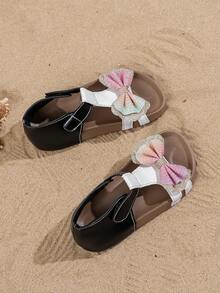 A Pair Of Fashionable Beach Sandals, New Sandals 2025, Gold Love Gerrit Sandals, Bohemian Style, Sandals, Casual Sandals, Soft Soled Comfort Sandals, Wear-Resistant Hook And Loop Sandals - Black - View 2