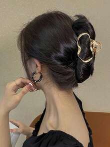 1 Piece Large Size Metal Hair Barrette For Women Updos Summer Hair Barrette Hair Clip Hairpin Hair Clamp Hair Holder Fashion Hair Accessories Beauty Claw Clips Casual Hair Claw Fall Winter For Vacation Outfits Woman - 彩色 - 查看 5