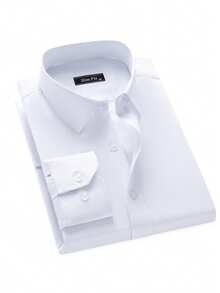 Rand paul Men's Breathable, Non-Sticky Dress Shirt, Easy To Wash And Dry, Ideal For Work, Meetings, And Everyday Wear - 白色 - 查看 2