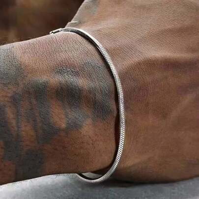 925 Sterling Silver Plated/18K Gold 3MM Snake Chain Bracelet Men Hip Hop Simple Bracelet For Women Fashion Charm Punk Party Jewelry