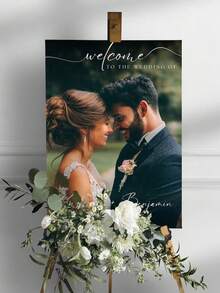 Elegant Wedding Photo Welcome Sign Template, Welcome Board, Wedding Photo Collage, Modern Welcome Sign, Printable Wedding Reception Poster - Multicolor - View 3
