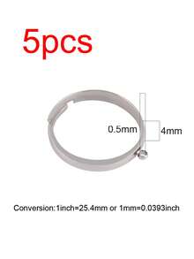 5 piezas de anillos abiertos ajustables de acero inoxidable, adecuados para hacer joyas de anillos DIY - Anillos (5 piezas) - Ver 10