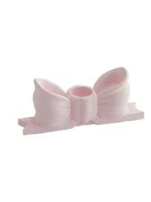 1pc Creative Gypsum Bow-Knot Candlestick Home Decor, Bedroom Tabletop Figurine, Long Stem Aromatic Candle, /Valentine's Day Decor,Gifts Birthday Graduation Christmas Decorations Room Decor Christmas, Christmas Gifts