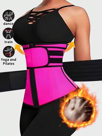 1件装女士运动束腰带，收腰带，塑身腰带，桑拿腰带，健身束腰带，腹部训练带，运动服，塑身衣，健身束腰带，压缩胸部束腰带，女士前钩网状腹部控制带，瑜伽跑步束腰带，送朋友的礼物