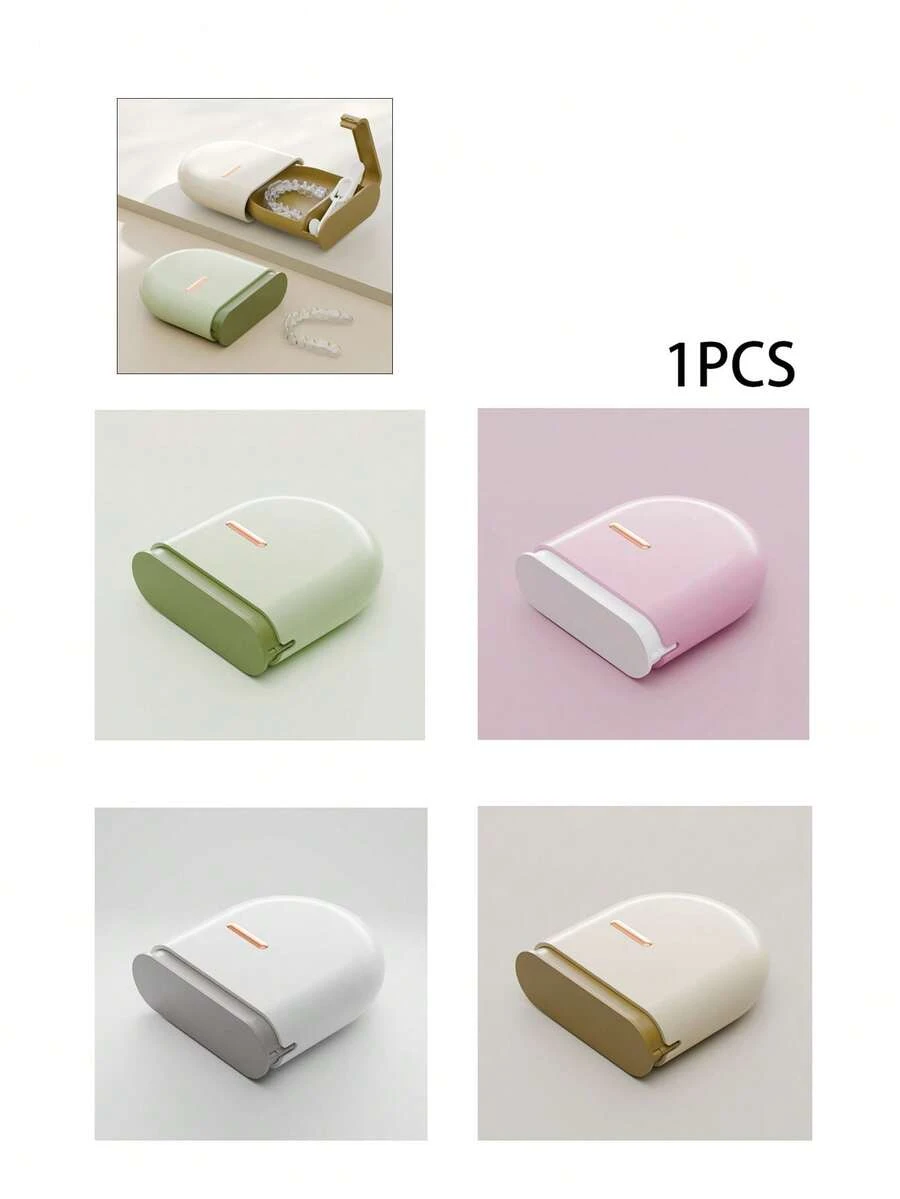 Retainer Case Denture Case Slim Braces Case, Mouth Guard Case, Denture Box, Teeth Aligner Case, Night Guard Case Container Storage Holder Black - Multicolor - View 1