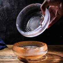 1pc Creative Hammer Texture Glass Ashtray, Fashionable Glacier Pattern For Home, Living Room, Coffee Table, Office, Elegant - Multicolor - View 6