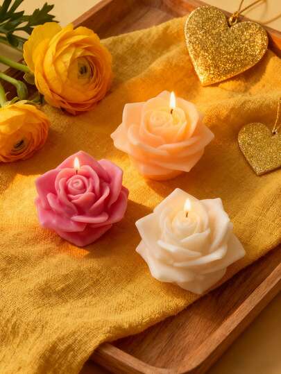 1 pieza Molde de silicona 3D en forma de rosa, adecuado para velas aromáticas hechas a mano, flores decorativas de yeso, arte de resina, regalos de jabón hecho a mano y decoraciones creativas de cemento. Diseñado para crear un ambiente cálido para el Día de la Madre, también aplicable para escenas románticas del Día de San Valentín, decoración navideña del hogar, celebraciones de Año Nuevo y arreglos de boda. El molde tiene capas de pétalos distintivas, es fácil de usar y se puede reutilizar varias veces.