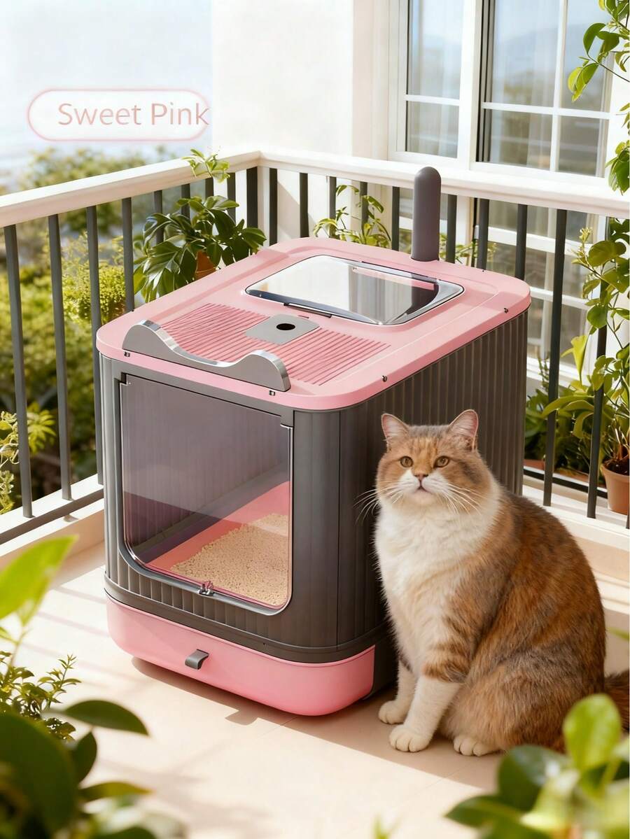 Spirit Cat Litter Box Comes In An Extra-Large Size, Featuring A Front-Loading Drawer Design And A Top Cover,Which Can Effectively Prevent Litter Splashing And Odor Diffusion For A Long Time. It Is Also Equipped With A Litter Scoop.