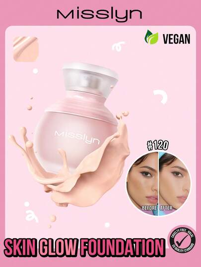 Misslyn Fondotinta a lunga tenuta e dallo finish opaco, per un aspetto naturale e luminoso. Fondotinta opaco, anti-sudore, ad alto potere coprente, trucco senza pori, impermeabile, senza sbavature, leggero, adatto a feste, spiaggia, viaggi, campeggio all'aperto. Regalo ideale per ragazze alla moda, per il Capodanno cinese, cosplay, festival, campus, scuola. Vegan e senza crudeltà animale.