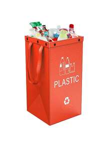 1pc PP Storage Bag, Handbag, Waterproof Garbage Classification Bag, Home Trash Cans, Garbage Bag, Foldable Commercial Trash Can, Hotel Waste Bin, Kitchen Trash Can, Button Stitched Bin, Easy Clean Material - Multicolor - View 12