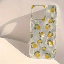 Una funda de teléfono de verano con patrón de limón a la moda, con características impermeables, anti-huellas y resistentes a los arañazos, compatible con  16/16 Plus/16 Pro/16 Pro Max/ 15/15 Plus/15 Pro/15 Pro Max/ 14/14 Plus/14 Pro/14 Pro Max/ 13/13 Pro/13 Pro Max/ 12/12 Pro/12 Pro Max/ 11/11 Pro Max/11 Pro. - Colores mixtos - Ver 5