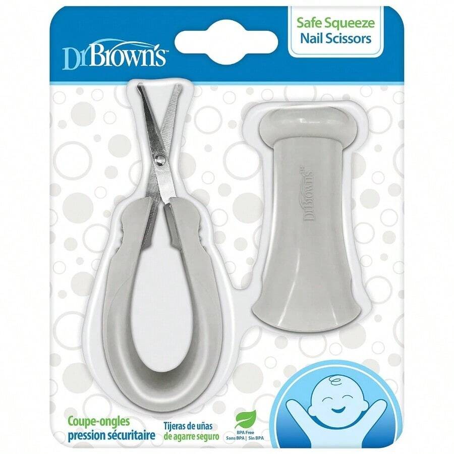 Squeeze Nail Scissors With Rounded Blade Tip And Silicone Handle - Baby Nail Scissors - View 1