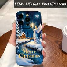 1PC Phone Case ,  Merry Christmas Snowy Night Fairy , Stylish Phone Case, Phone Decoration, All-around Lens Protection, Creative Small Gift, Funny Gift for Boys and Girls - Schwarz - Übersicht 3